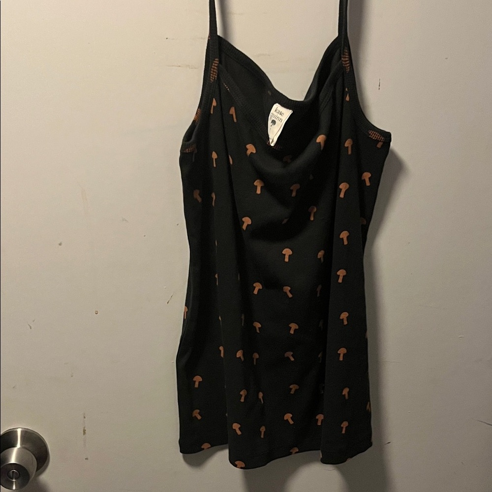 Kate Quinn brown and Orange mushroom Women's Top